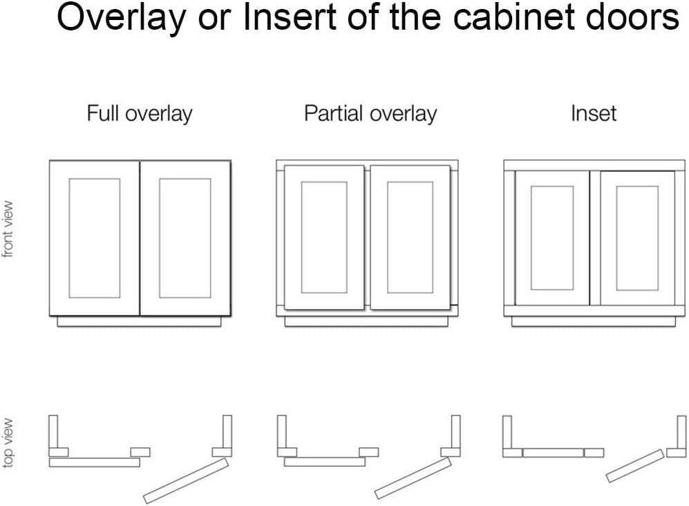 Probrico 24 Pairs Soft Closing Cabinet Hinges - Full Overlay Concealed Face Frame Corner for Kitchen Cabinets - size: 24 Pairs
