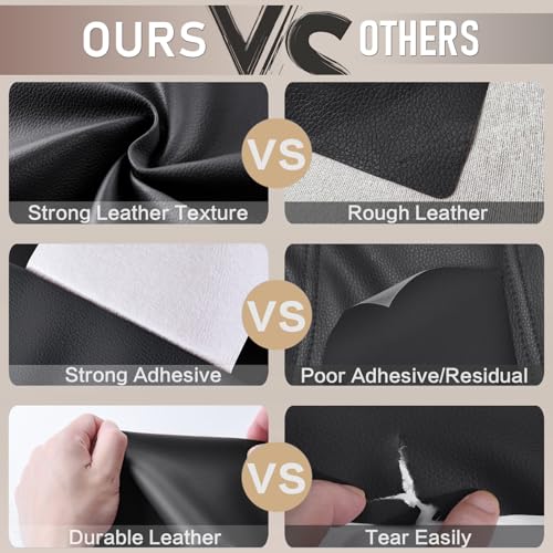 Leather Repair Tape, Self Adhesive Leather Repair Patch Kit Black - color: Black, size: 4x 63 inch
