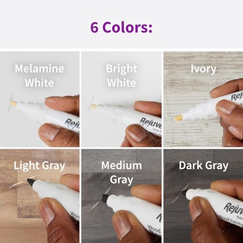 Rejuvenate Exact Match Wood Furniture & Floor Repair Markers, 6 Count, White/Gray Markers Cover All Scratches, Scuffs And Damage To Wood Furniture And Flooring - size: White/Gray (Pack of 1)