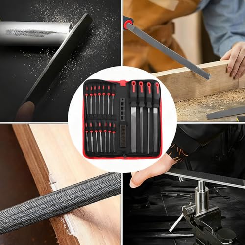 Doaho 19Pcs Metal Hand Files Set for Wood & Metal with Carry Case