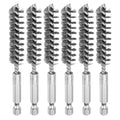 HARFINGTON 6Pcs Stainless Steel Bore Brush 12mm Dia 4" Long Cleaning Twisted Wire Brush with Handle 1/4" Hex Shank for Tubes, Ports, Bearings - size: 12mm