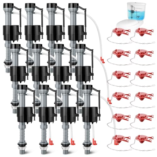 12 Sets Toilet Float Replacement Kit with 2 Inch Flapper Replacements