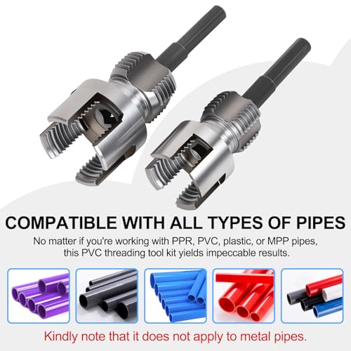 2PCS PVC Pipe Threader Kit, Dual-Function Tool for Plumbers & DIY - style: 2