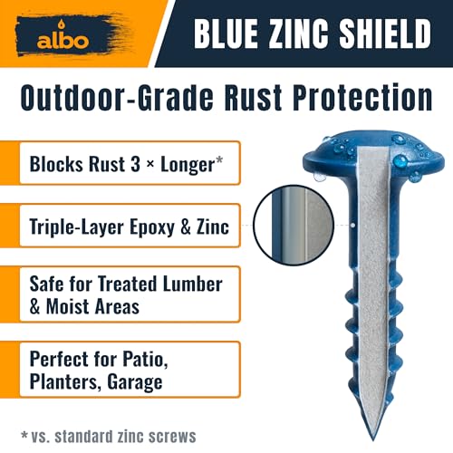 ALBO 500 PCS #8 x 1 Pocket Hole Screws, Heavy Duty Carbon Steel, Zinc Coated, Square Drive Wood Screws for Strong Wood Joinery, Cabinets & DIY Projects - color: Blue, size: #8 x 1"