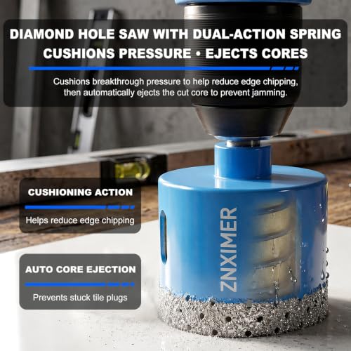 11-Piece Vacuum Brazed Diamond Hole Saw Kit, 6-65mm - size: SET2-6/8/10/20/25/28/32/35/45/50/65MM