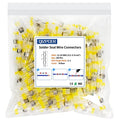 100Pcs Waterproof Solder Seal Wire Connectors, 12-10 Gauge Yellow Heat Shrink Butt Connectors for Electrical Marine, Automotive and Wiring Terminal Splices - style: 12-10 AWG