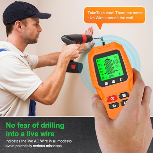 Stud Finder Wall Scanner with HD LCD Display - Portable Precision Detection for Wood, Metal & Live Electrical Wires, Advanced Wall Scanning Tool