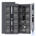 TanSon Mini Electric Screwdriver Set,3.7V Precision Screwdriver Set 66 in 1 Magnetic Drill,HD Display,5 Torque Settings,4 LED Lights, Portable Repair Tool Kit for Computer,Phone, Watch,Camer,Glasses - color: 66 Grey