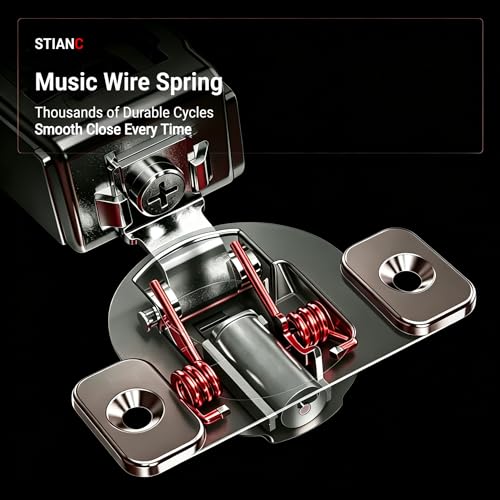 30 Pcs 1 1/4" Overlay Soft Close Cabinet Hinges 105° 3D Adjustable - size: 1-1/4"
