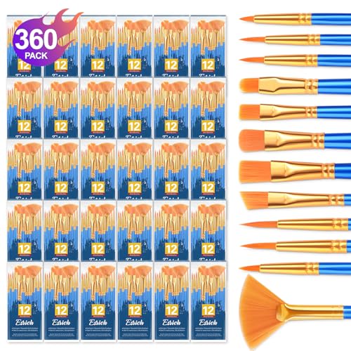 ESRICH Paint Brushes Set, 30Pack 360pcs Paint Brush for Acrylic Painting - size: 360p
