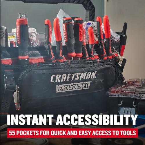 CRAFTSMAN VERSASTACK XL Tool Bag, 22.5”, Durable Polyester, Black and Red (CMST21450)
