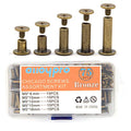 75 Sets Chicago Screws Assorted Kit 5 Sizes Bronze Leather Rivets Screw Rivets Slotted Phillip Head Book Binding Posts Nail Rivet Chicago Bolts for DIY Leather Craft Bookbinding (5 x 6,10,12,15,18) - size: Bronze-6,10,12,15,18