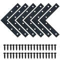 SAYAYO Flat L Bracket, 120x120mm / 5" x 5" Stainless Steel L Mending Plate - color: Black, size: 120x120mm-6pcs, style: L Shape