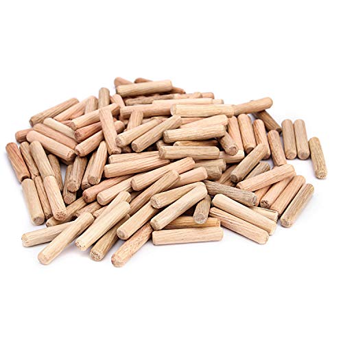 ZOENHOU 1000 PCS 6mm x 1 1/2‘’ Wooden Dowel Pins, Straight Dowel Rods Made of Hard Wood, Fluted Wood Dowel Plugs with Beveled Ends Tapered for Easy Insertion, Accessory Kit for Woodworking Furniture - size: 6mm x 1 1/2‘’