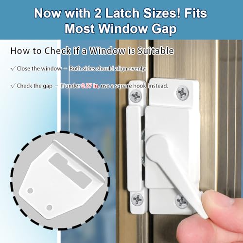 Sliding Window Sash Locks White ZUONAI 2 Pack Cam Sash Locks for Double Hung Window Latch Lock Security Vinyl Window Sash Lock and Keeper Replacement for Vertical and Horizontal Sliding Windows - color: White