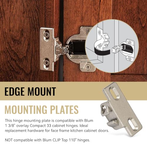 Hinge Mounting Plate Replacement for Blum 1 3/8" Overlay Compact 33