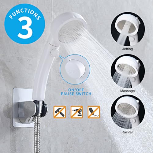 KAIYING RV & Camper High Pressure Handheld Shower Head with Pause Button - color: White