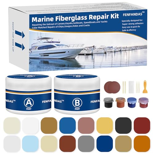 Fiberglass Boat Repair Kit (Color Match), Gel Coat Repair Kit for Boats