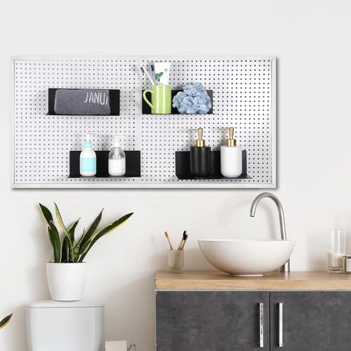 Kokone 6 Pack Magnetic Pegboard Shelves for Storing/Displaying, 10x4.3 in - color: Without Edges