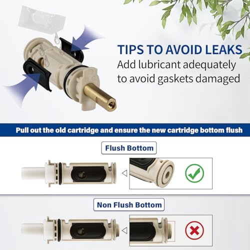1222/1222B Cartridge Pressure Balancing with 104421 Removal Tool & 116653 Handle Metal Adapter Replacement,Compatible with Moen Posi Temp Single Handle Tub/Shower Faucets Plumbing Repair Kit,Brass - style: 1