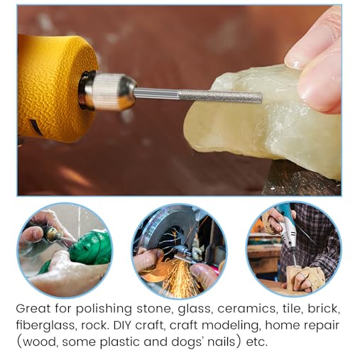 8PCs 120Grit Long Diamond Grinding Bits for Dremel Bits with 1/8" Shank - style: Style 1