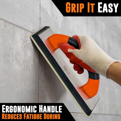 Mutt Tools Rubber Grout Float 9.5 x 4 Inch with Ergonomic Handle for Tile