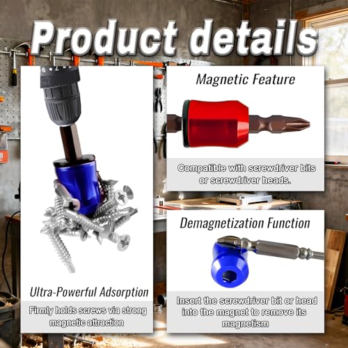 5PCS Strong Magnetic Screw Rings ，3PCS Magnetic Screwdriver，Removable Magnetic Screwdriver Drill Bit Holder for Hex Screwdrivers and Electrician Impact Drills Power, DIY Tool Accessories - color: 5pcs Strong Magnetic Screw Rings ，3pcs Magnetic Screwdriver