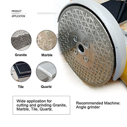 SHDIATOOL Diamond Cutting Grinding Disc for Granite Marble, Cutting Wheel Saw Blade with 5/8-Inch-11 Arbor 4-Inch - size: 4" Double(Thread:5/8"-11)