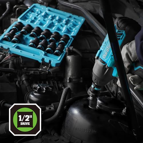 DURATECH 1/2" Drive Impact Swivel Socket Set, 13 Pcs Shallow Wobble Sockets - style: 13 PCS Metric 1/2" Dr.