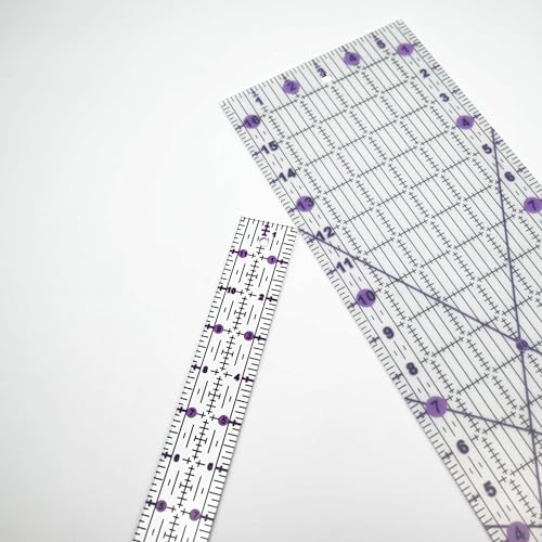 Quilting Rulers Sewing Ruler,Acrylic Quilting Ruler Templates,Precision Cutting Tools for Patchwork Fabric,Sewing Supplies Purple(6"X17",3"X16",1.5"X12",1"X11") - color: Purple
