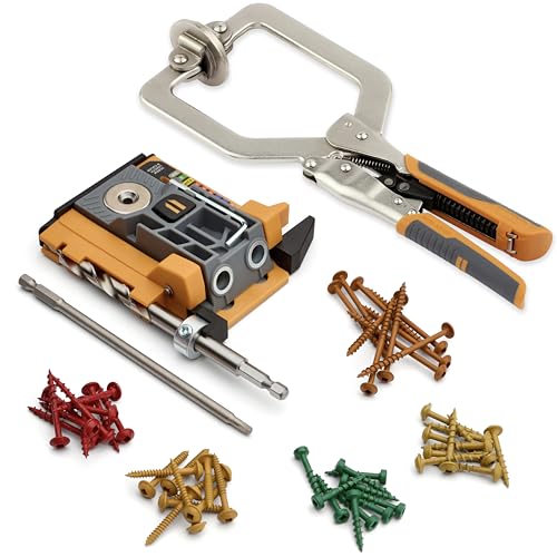 BORA Automatic Pocket Hole Jig Kit with 3in Face Clamp 50pc Screws - size: Mini Jig w/ Clamp