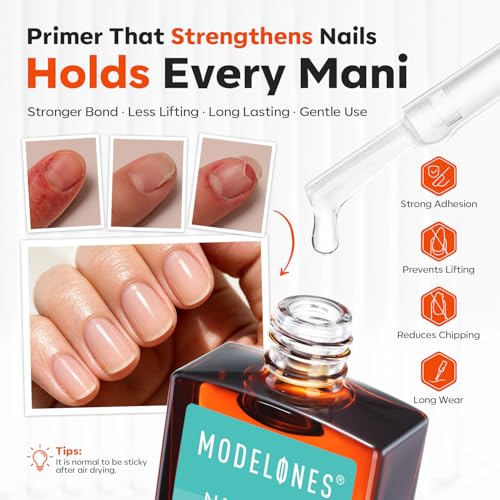 Modelones Nail Dehydrator and Primer Set 15ml 2 Pcs HEMA Free Prep Kit - color: Nail Prep Dehydrator Primer Clear