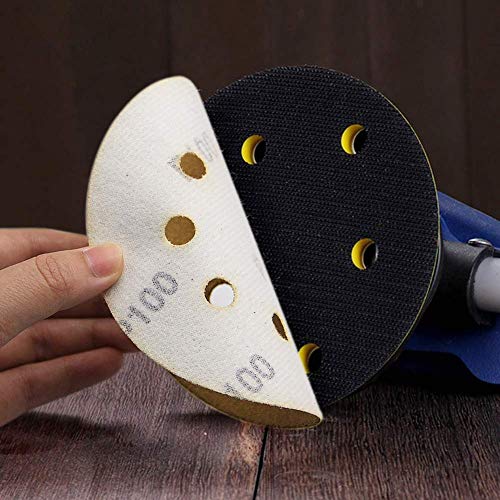 5-Inch 8-Hole Hook and Loop Sanding Discs, Orbital Sander Sandpaper Discs, 100 Pieces Round Sandpaper Set, 100 Grit - size: 100-Grit