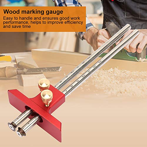 YWBL-WH Double Head Scriber, Stainless Steel Wood Marking Tool with Clear Scale for Carpentry and Woodworking Projects