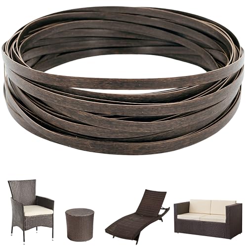 2.2 Lbs Mottled Dark Brown Wicker Repair Supplies, 520 Ft Plastic Rattan Replacement Material, Wicker Repair Kit for Patio Furniture Repair - color: Mottled Dark Brown, size: 2.2 Lbs