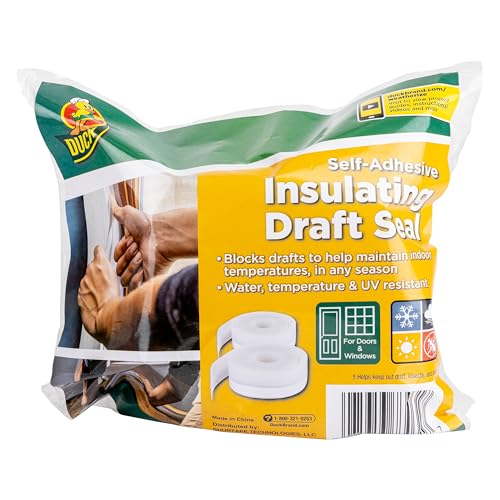 Duck Brand Silicone Self-Adhesive Weatherstrip Draft Seal for Doors & Windows, Seal Gaps and Cracks Around Doors and Windows, Cut to Size, Clear, 2 Rolls, 50 Ft Total