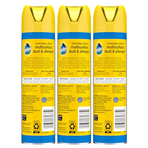 Pledge Dust & Allergen Multisurface Cleaner Spray, Lemon, 9.7 oz, (3-Pack) - size: 9.7 Ounce (Pack of 3)