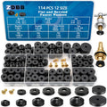 ZDBB 106 pcs Flat and Beveled Faucet Washers and Brass Bibb Screws Assortment for Use with Assorted Quick-Opening Style Faucets Stem Worn Out Washer Replacements Black - size: 106 PCS