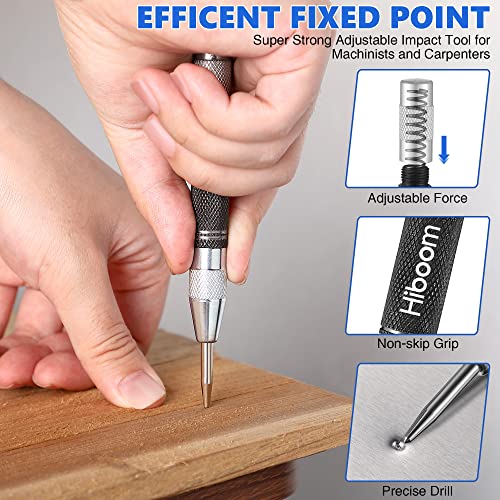 Hiboom 8PCS Carpenter Pencil Set with Sharpener, Mechanical Carpenter Pencils with 18 Refill, Automatic Center Punch and Carbide Scribe Tool for Architect Construction Woodworking