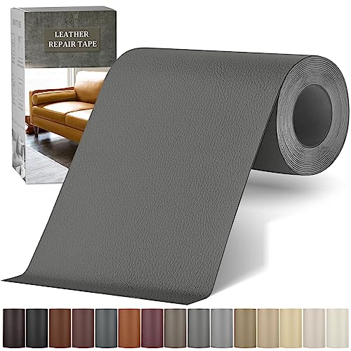 Leather Repair Tape, Self Adhesive Leather Repair Patch Kit Medium Grey - color: Medium Grey, size: 4x 63 inch