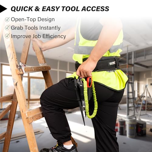 HAUTMEC Small Tool Belt Pouch, 4-in-1 Quick Access Tool Holster, 1680D Compact Tool Bag for Belt, Fits Up to 2-3/4" Belts - HTTBH25030