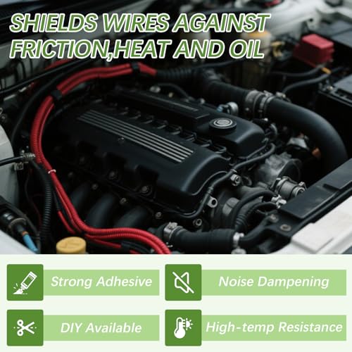 6 Rolls Wiring Harness Tape,High Temp 3/4 Inch x 50FT Heat Resistant Cloth Tape,Wiring Loom Harness for Automotive Engine Harness Wrap Protection, Noise Dampening, and Cable Protection - color: 6pcs wire harness tape