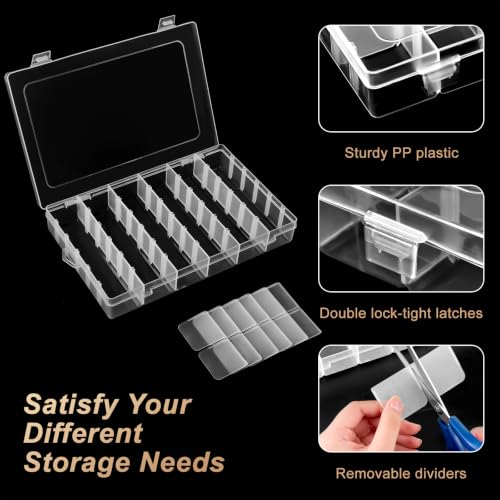 Mauproy 18 Grids Large Plastic Organizer Box with Adjustable Dividers - style: Large 18 Grids
