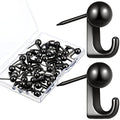 Jetec 30 Pieces Metal Push Pin Hangers Pin Wall Hooks Picture Hanging Picture Nails Frame Oil Painting Hooks on Wooden or Fabric Wall for Home or Office(Black) - color: Black