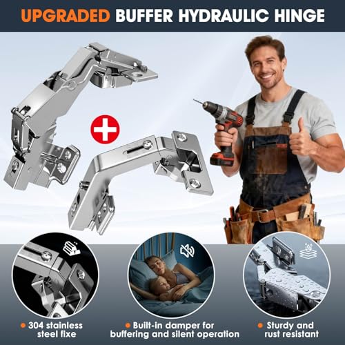 180° & 135° Inset Corner Cabinet Hinges for Lazy Susan Bifold Doors - size: inset