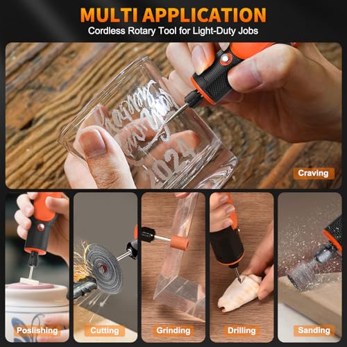 8V Cordless Rotary Tool Kit W/ 103pcs Accessories,5-Speed,USB-C