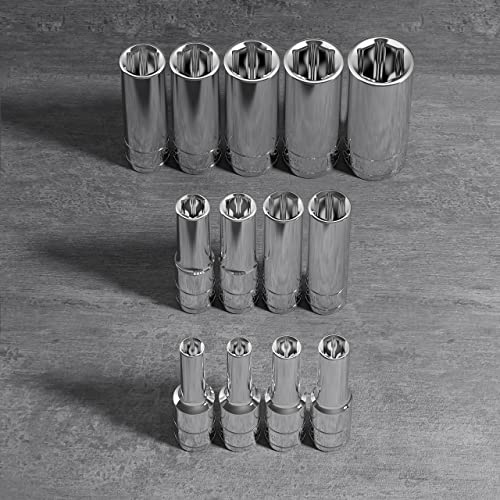 Olsa Tools 1/4-Inch Drive SAE Deep Socket Set - 13pc - color: Sae Deep, size: 13pc, 1/4-Inch Drive