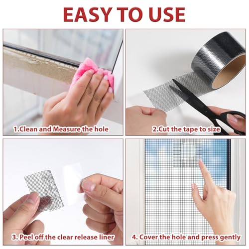 Window Screen Tape Repair Waterproof Strong Adhesive Mesh Patch Tape