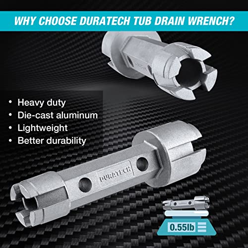 DURATECH Tub Drain Remover Wrench for Bath and Shower Drains