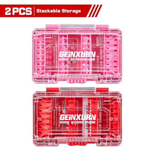 Geinxurn 2Pcs Storage Box Case, small parts box with detachable divider, Screwdriver Bit Set Box - style: STKB002